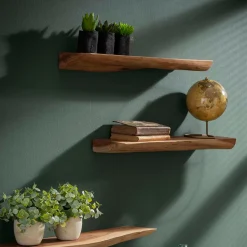 Acaciahouten wandplanken set van 3 - Santa Poca Edge
