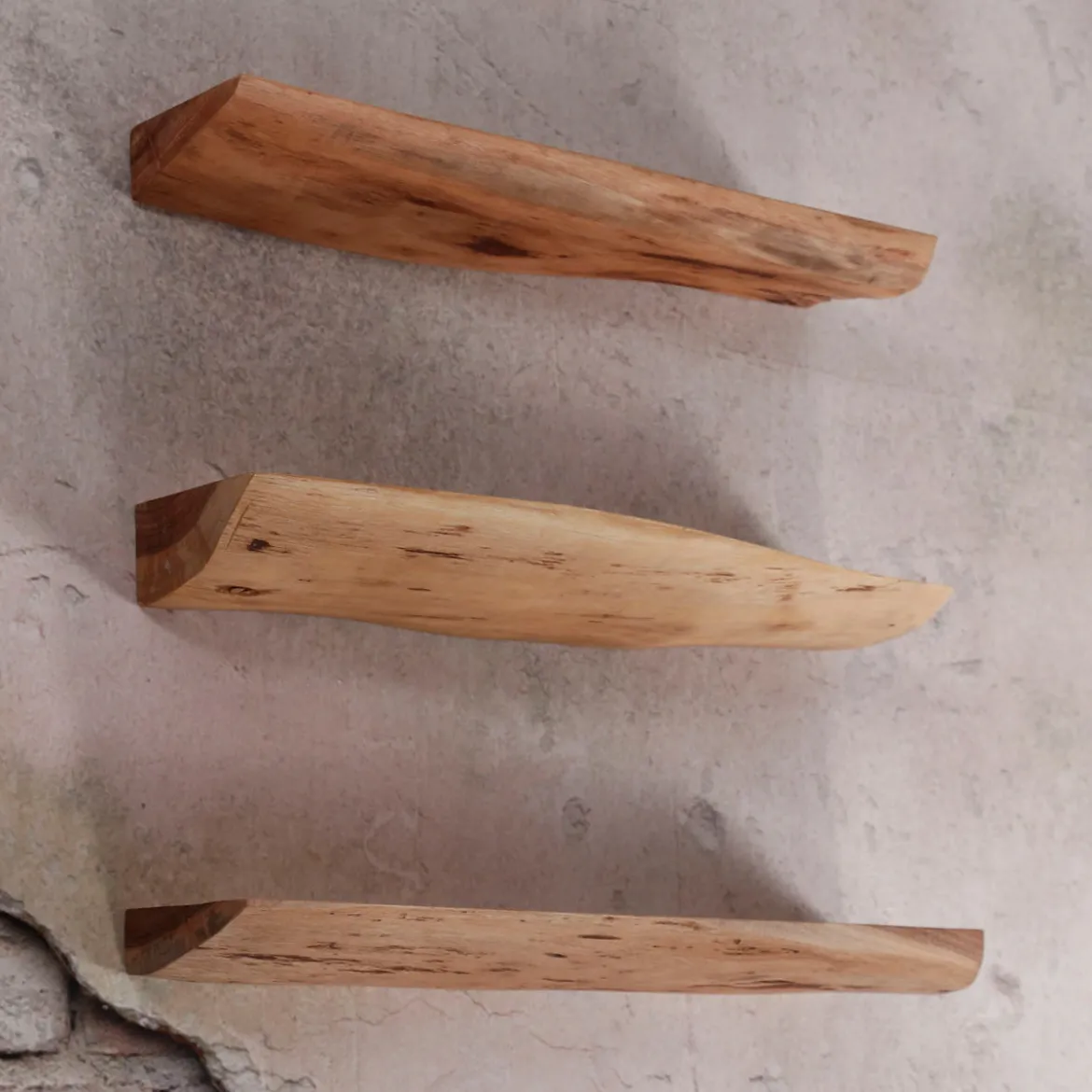 Acaciahouten wandplanken set van 3 - Santa Poca Edge