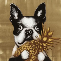 Afbeelding van hond met ananas - Kare Design Touched