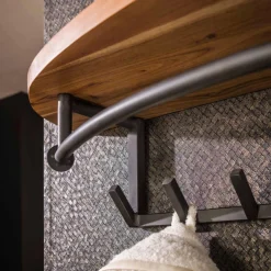 Afgeronde kapstok met houten plank - Santa Round 8