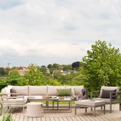 Aluminium tuin hoekbank met kussens - Brafab Weldon