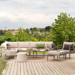 Aluminium tuin hoekbank met kussens - Brafab Weldon