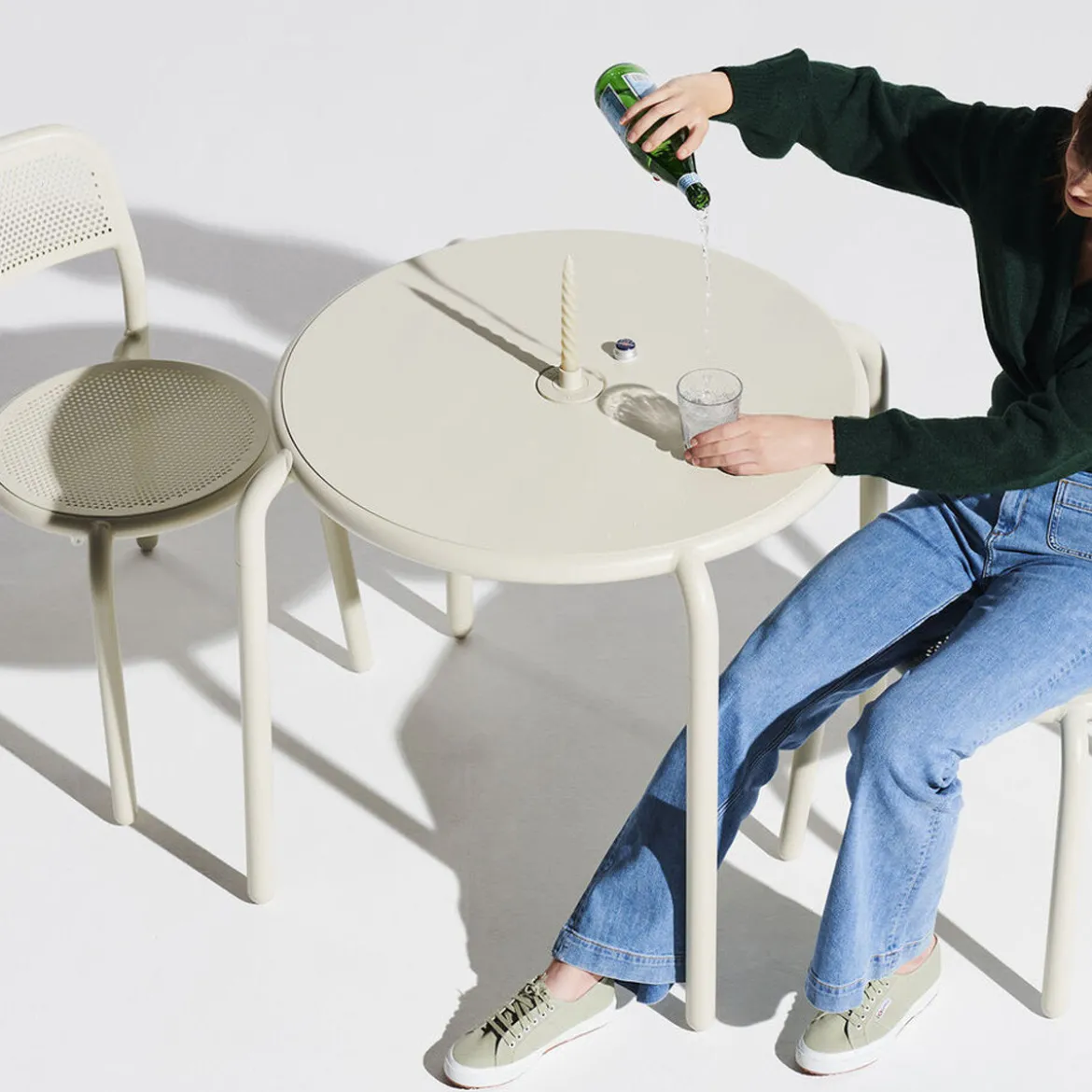 Aluminium tuinstoel zonder armleuningen - Fatboy Toni Chair