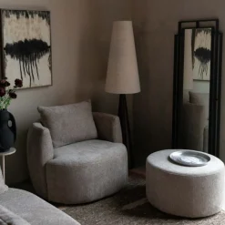 Art Deco spiegel zwart metaal - Dutchbone Ramsey