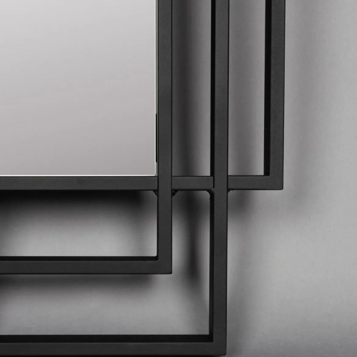 Art Deco spiegel zwart metaal - Dutchbone Ramsey