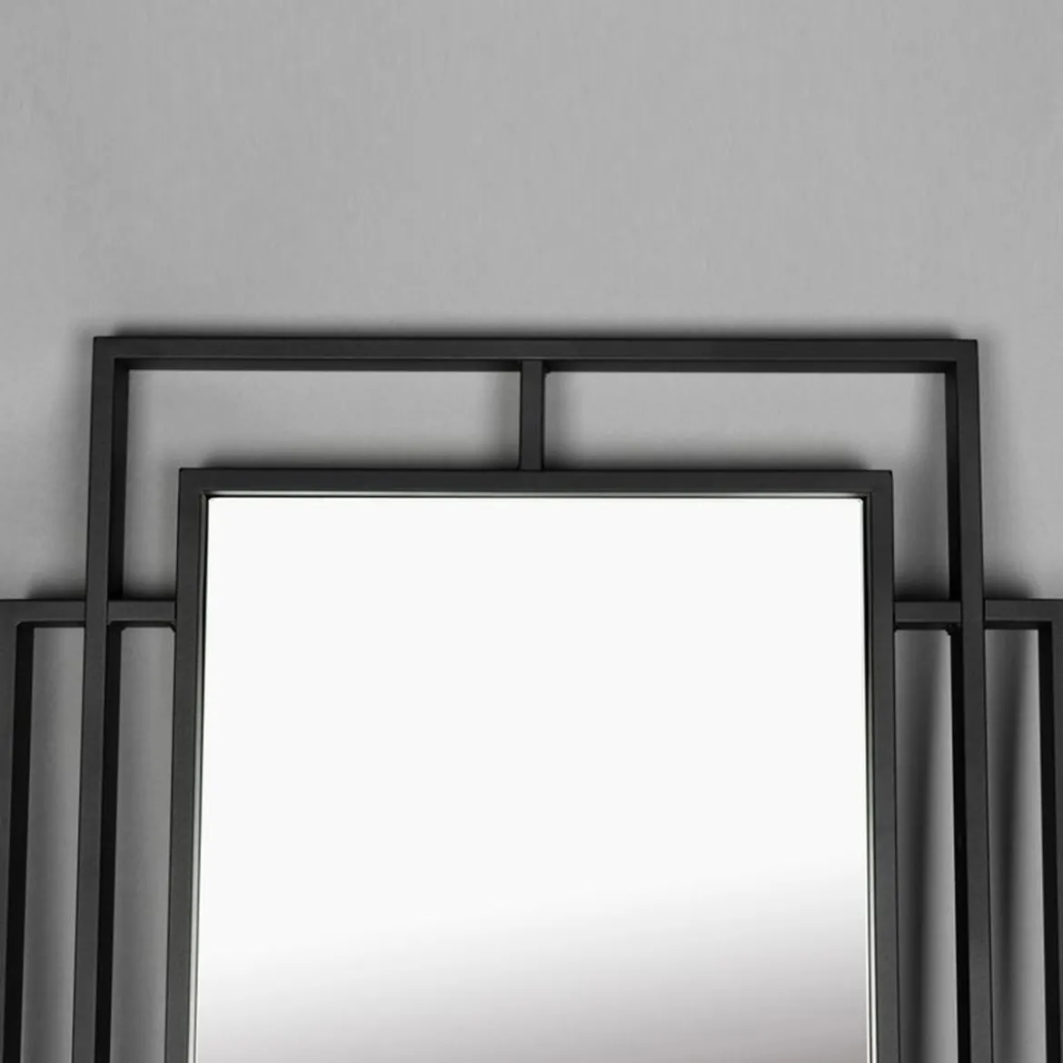 Art Deco spiegel zwart metaal - Dutchbone Ramsey