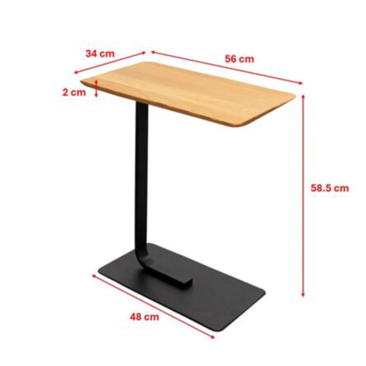 Bank bijzettafel laptop eikenhout - Kare Design Tassilo