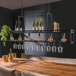 Bar hanglamp met wijnglazen rek - Santa Decorate