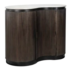 Barmeubel hout met ribbels en marmer - Richmond Interiors Mayfield