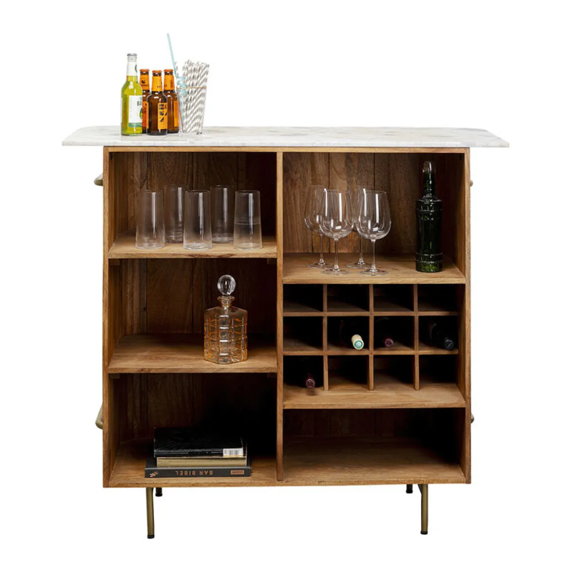 Barmeubel mangohout met marmer - Kare Design Grace