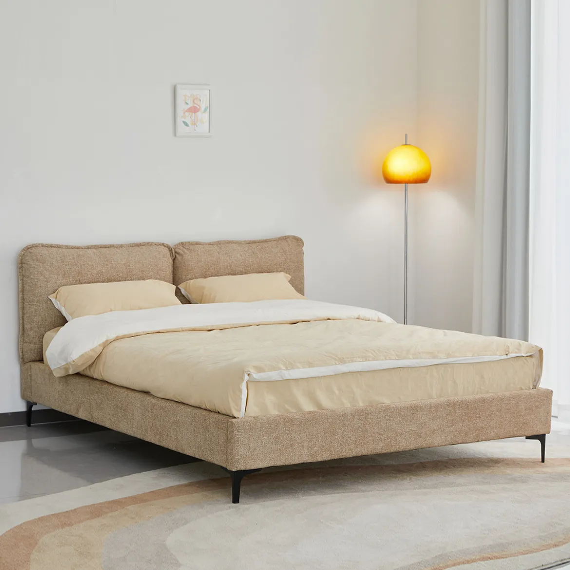Bedframe beige stof - Bodio Detroit