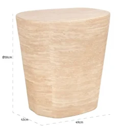 Beige bijzettafel travertin - Richmond Interiors Fictus