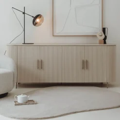 Beige dressoir met ribbels - Tower Living Corbetta