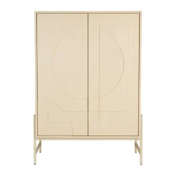 Beige opbergkast hout met patroon - Zuiver Faces
