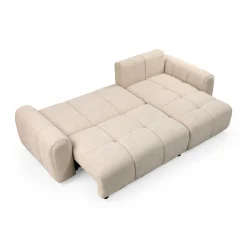 Beige slaapbank met chaise longue - Bodio Wavy