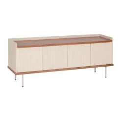 Beige TV meubel met ribbels - Bodio Kaze