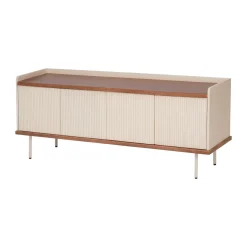 Beige TV meubel met ribbels - Bodio Kaze