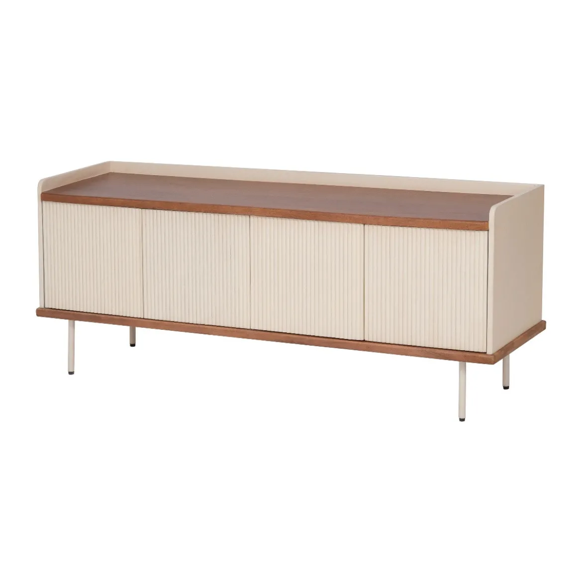 Beige TV meubel met ribbels - Bodio Kaze