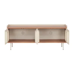 Beige TV meubel met ribbels - Bodio Kaze