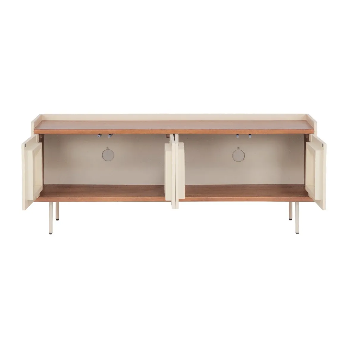 Beige TV meubel met ribbels - Bodio Kaze