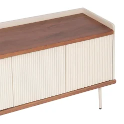 Beige TV meubel met ribbels - Bodio Kaze