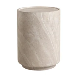 Bijzettafel beige steen rond - Bodio Sofia