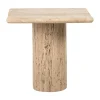 Bijzettafel beige travertin marmer - Richmond Interiors Hampton