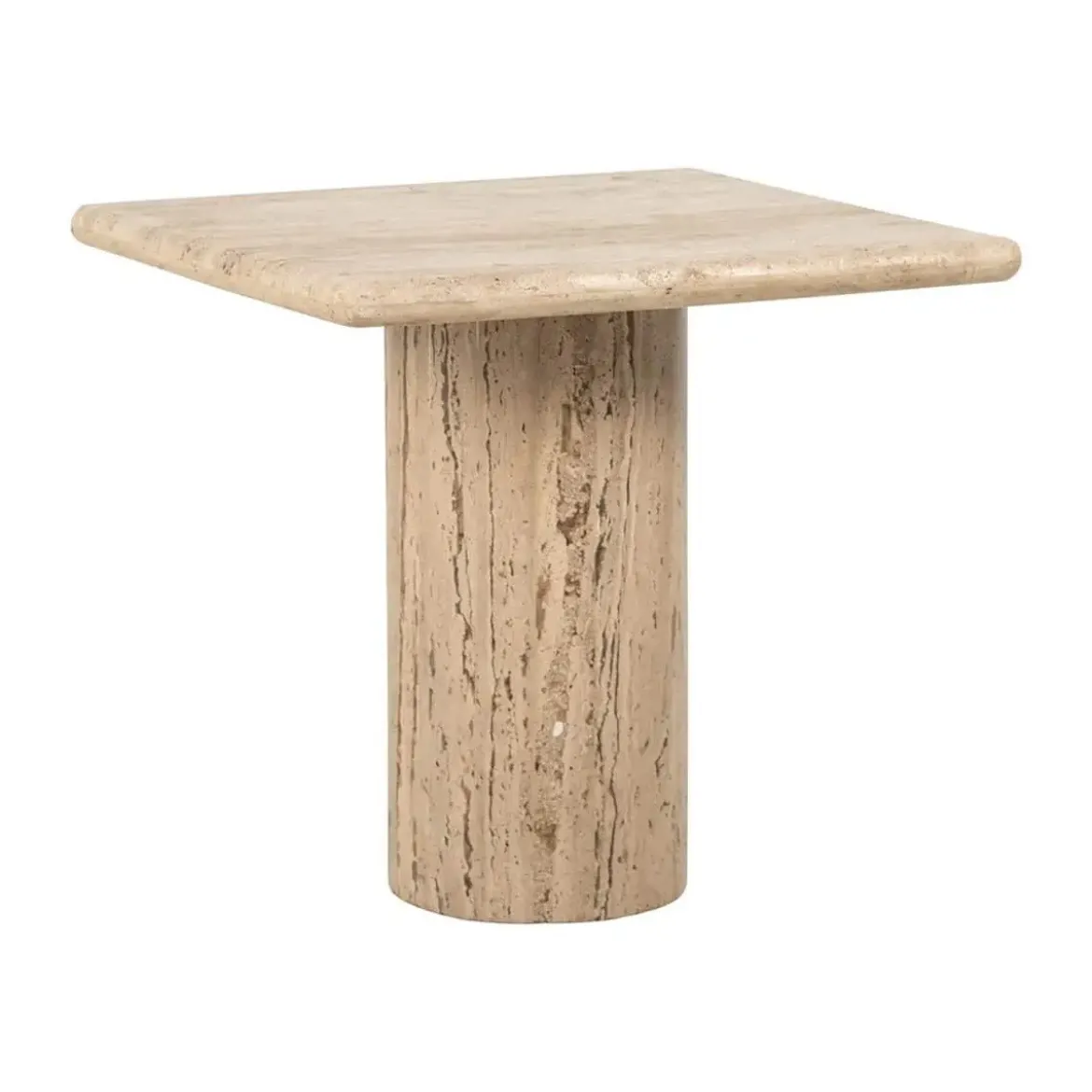 Bijzettafel beige travertin marmer - Richmond Interiors Hampton
