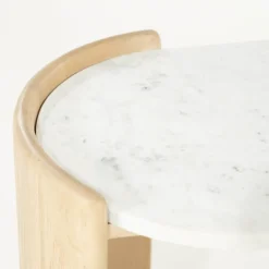 Bijzettafel eiken met wit marmer - Eleonora Don