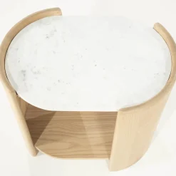 Bijzettafel eiken met wit marmer - Eleonora Don