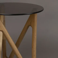 Bijzettafel hout en glas - Dutchbone Naia