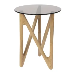 Bijzettafel hout en glas - Dutchbone Naia