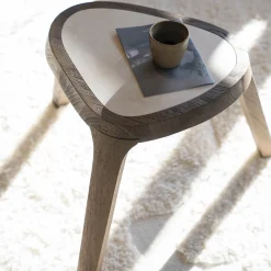 Bijzettafel hout met marmer - Eleonora Fred