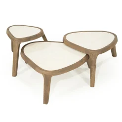 Bijzettafel hout met marmer - Eleonora Fred