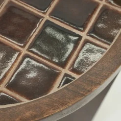 Bijzettafel hout met tegeltjes - By-Boo TiledUp