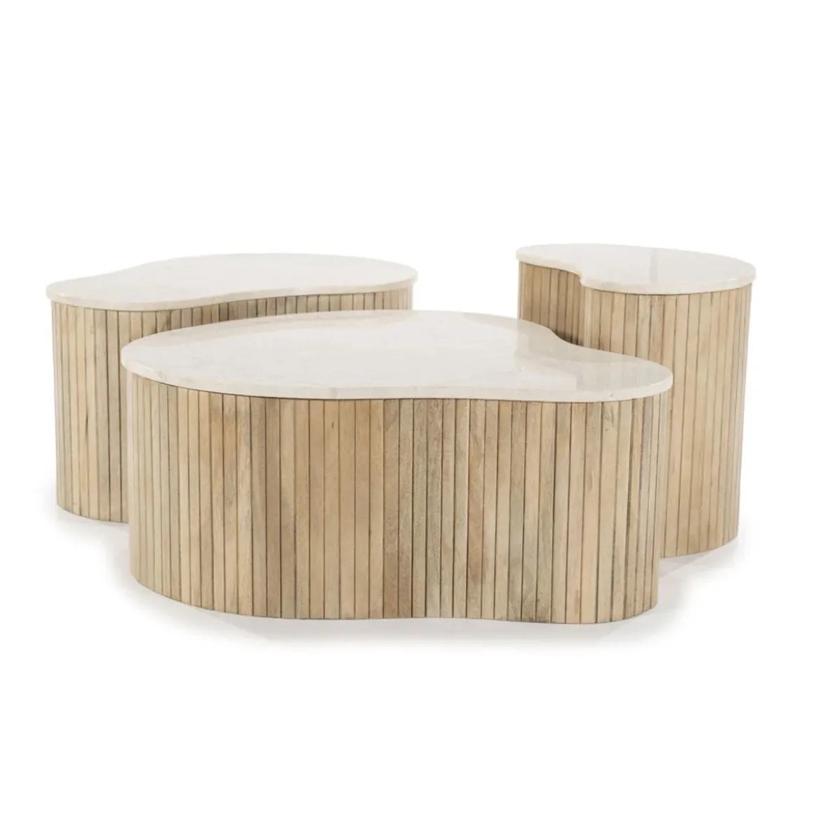 Bijzettafel met beige marmer blad - Eleonora Kira