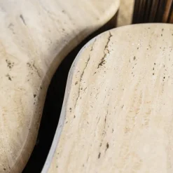 Bijzettafel met travertin blad - Eleonora Mari