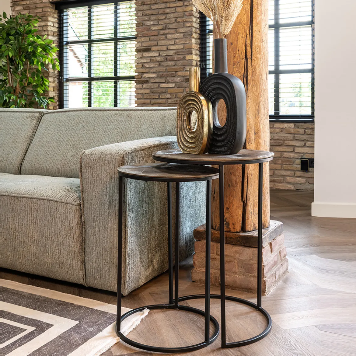Bijzettafelset goud geborsteld - Richmond Interiors Tulum