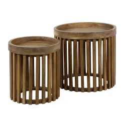 Bijzettafelset houten latten - Giani Tweak