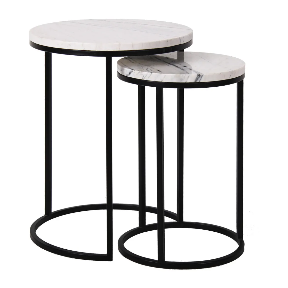 Bijzettafelset wit marmer rond - Richmond Interiors Lexington