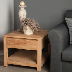 Bijzettafel teakhout met lade - Tower Living Corona