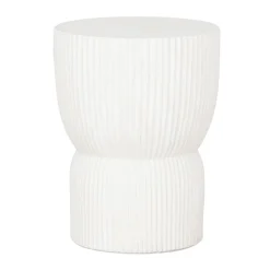 Bijzettafel wit betonvezel - Must Living Fluted