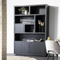 Boekenkast zwart eiken 150 cm - Eleonora Helsinki