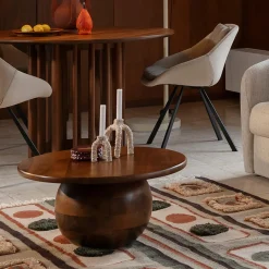 Bolvorm salontafel van hout - Dutchbone Oblivian