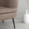 Bruine teddy fauteuil zwarte poten - Lavis Nordkoster
