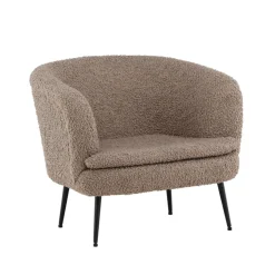 Bruine teddy fauteuil zwarte poten - Lavis Nordkoster