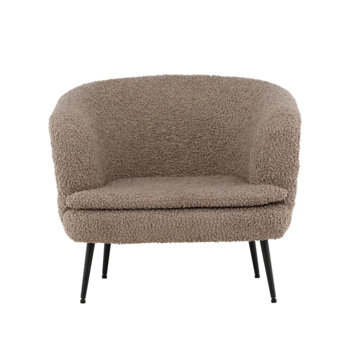 Bruine teddy fauteuil zwarte poten - Lavis Nordkoster