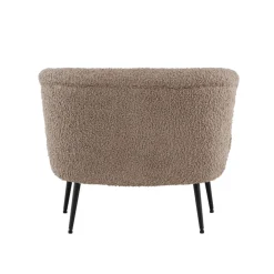 Bruine teddy fauteuil zwarte poten - Lavis Nordkoster