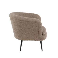 Bruine teddy fauteuil zwarte poten - Lavis Nordkoster