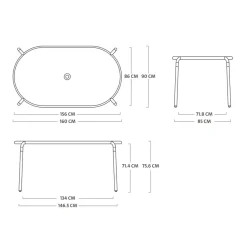 Buiten eettafel aluminium - Fatboy Toni Tavolo